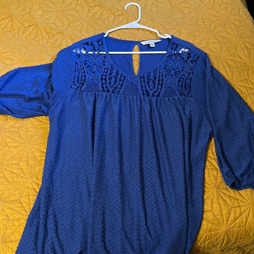 Zac & Rachel Women Blouse Royal Blue Women's 2X